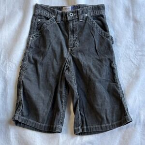 Vintage Gap Cargo Carpenter Shorts Boys 8 Gray Corduroy Contractor Made USA 90s